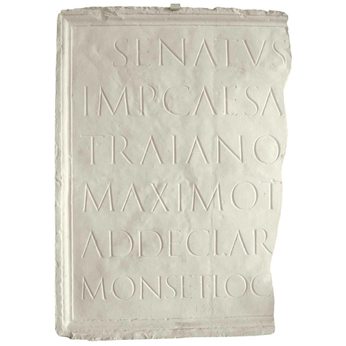78 - Peter HONE (b.1941) A cast from a fragment of the inscription panel at the base of Trajan's column 1... 
