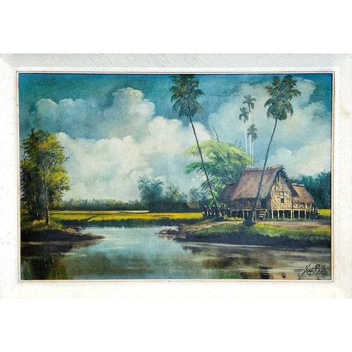 1043 - Yusoff ABDULLAH (1928-2006) Malaysian river scene, oil on canvas, signed and dated 1962 bottom right... 