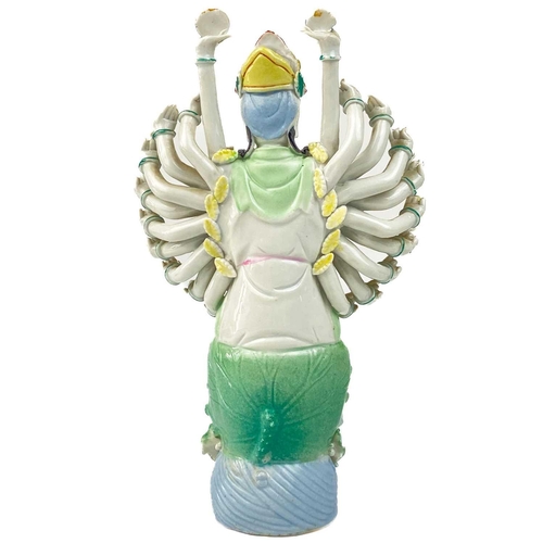 1349 - A Chinese Thousand Hand model of Guanyin, early 20th century. Seated in the prayer position, height ... 