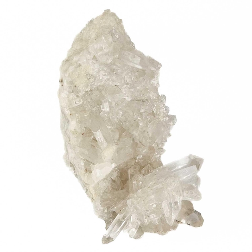 138 - A clear quartz crystal cluster. Together with another clear quartz cluster, both with impressive cry... 