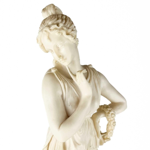 146 - A composite figure of a neo-classical maiden. On wooden base, height 67cm.