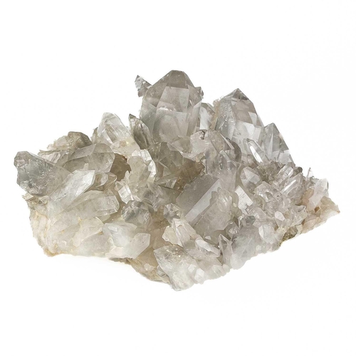 156 - A large quartz crystal cluster. With large hexagonal quartz crystals radiating in all directions, th... 