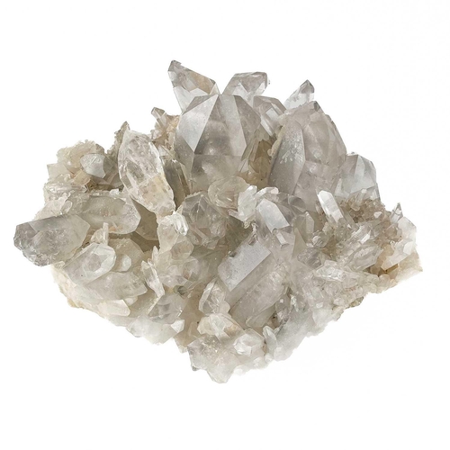 156 - A large quartz crystal cluster. With large hexagonal quartz crystals radiating in all directions, th... 