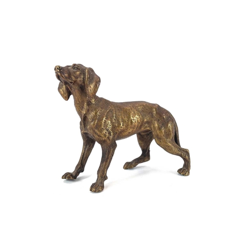 183 - An Austrian bronze model of a standing hound circa 1900, Height 9.5cm.