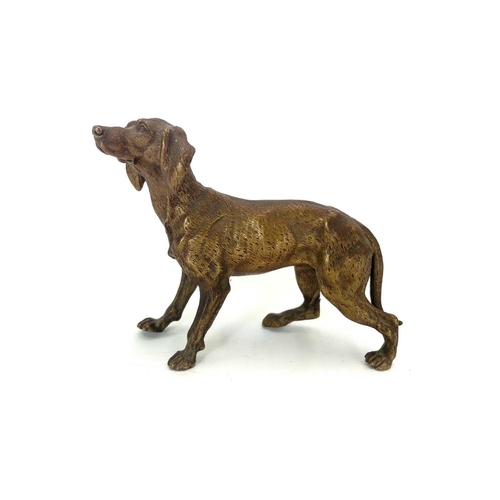 183 - An Austrian bronze model of a standing hound circa 1900, Height 9.5cm.