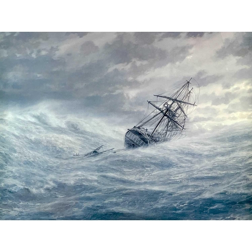 197 - CHANCELLOR, John 'A Perfect Hurricane' Limited edition print 89/850 HMS Promte (Capt. John Spread), ... 