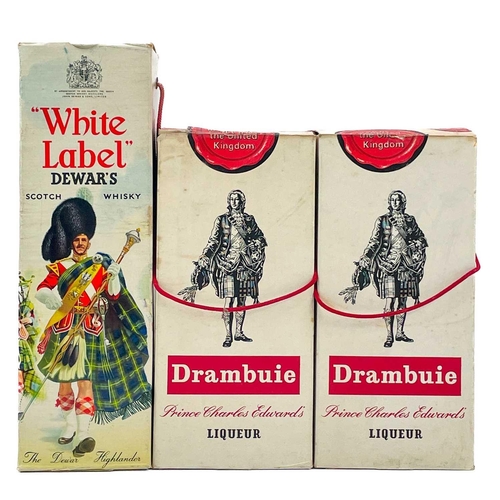 200 - A bottle of Dewar's White Label Scotch whisky. Boxed, together with two bottles of Drambuie, a bottl... 