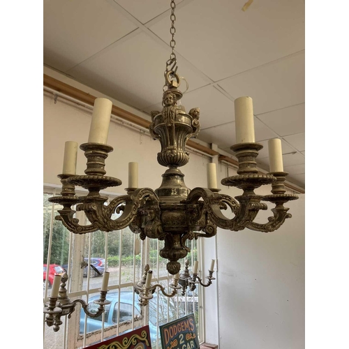 270 - An early 20th century silvered metal Marazin style six branch chandelier. Height 53cm diameter 63cm.... 