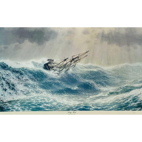 274 - CHANCELLOR, John Limited edition print 251/850 'Sorely Tried' HMS Beagle, WSW of Cape Horn 92cm x 67... 