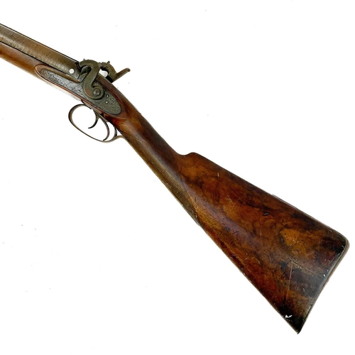 302 - A percussion double barrelled sporting shotgun by Wm Murdoch. Circa 1850, signed to the lockplates a... 