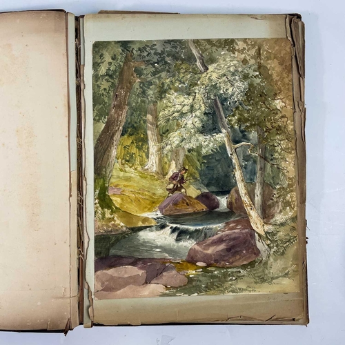 310 - A folio of artwork and sketches. Along with two sketch albums and loose drawings, including views of... 