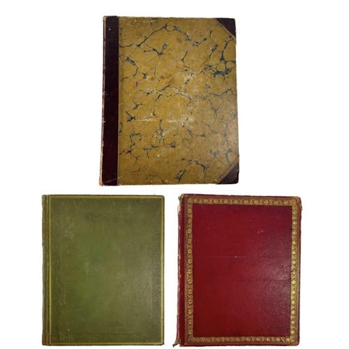 316 - Three 19th century leather bound albums. Each contains verse, drawings, watercolors and prints, one ... 