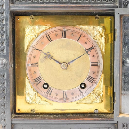 321 - A Winterhalder & Hoffmeier German mantel clock. The eight-day movement with a square brass dial, str... 