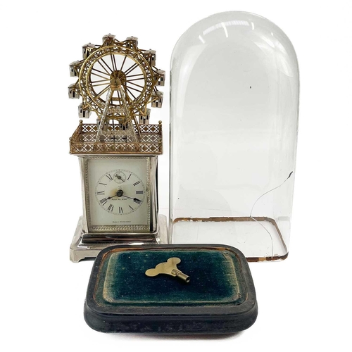 333 - An unusual Wurtemberg Ferris wheel automaton timepiece. Circa 1900, in pressed silvered and gilt met... 