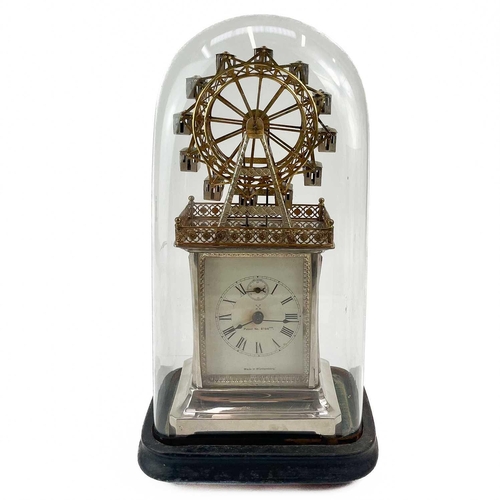 333 - An unusual Wurtemberg Ferris wheel automaton timepiece. Circa 1900, in pressed silvered and gilt met... 