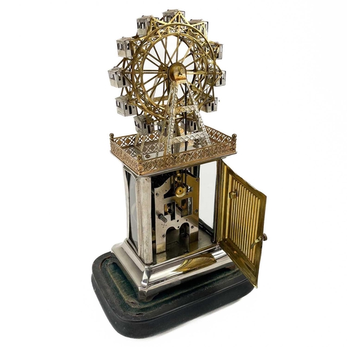 333 - An unusual Wurtemberg Ferris wheel automaton timepiece. Circa 1900, in pressed silvered and gilt met... 