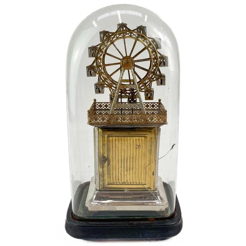 333 - An unusual Wurtemberg Ferris wheel automaton timepiece. Circa 1900, in pressed silvered and gilt met... 