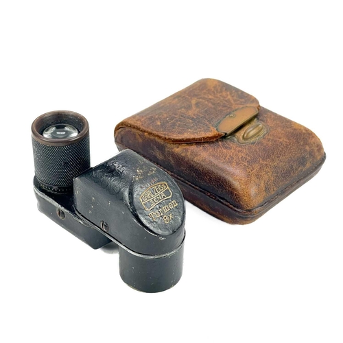 38 - A Carl Zeiss Jena Turmon 8x monocular. In fitted leather case. The lens is relatively clean with no ... 