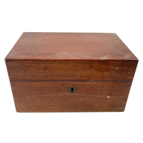 4 - A late 19th century mahogany apothecary box. The hinged lift top encloses a lift out section and an ... 