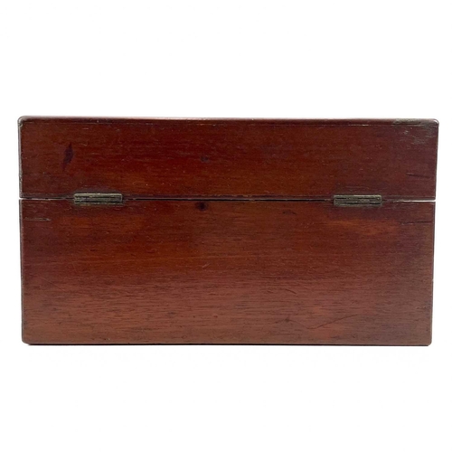 4 - A late 19th century mahogany apothecary box. The hinged lift top encloses a lift out section and an ... 