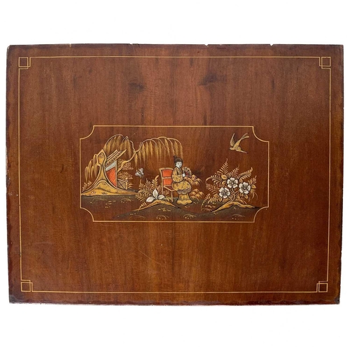 40 - A pair of chinoiserie wooden panels. 59cm x 74.5cm.