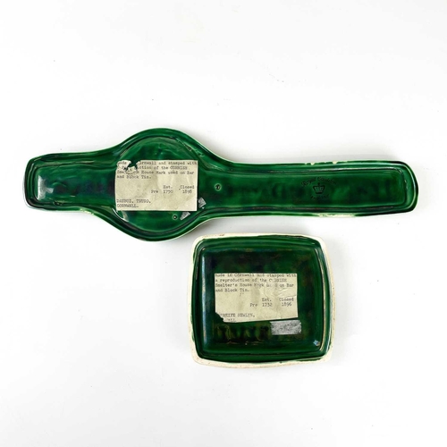 409 - Two Royal Cauldon tin stamps. In bar, and block form, The largest measures 34cm in length; Together ... 