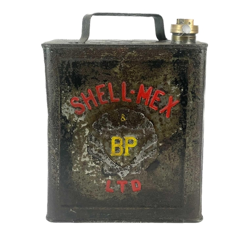 43 - A Shell-mex two gallon petrol can. Dated by Valor 1939, with brass shellmex cap.