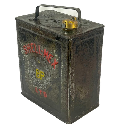 43 - A Shell-mex two gallon petrol can. Dated by Valor 1939, with brass shellmex cap.