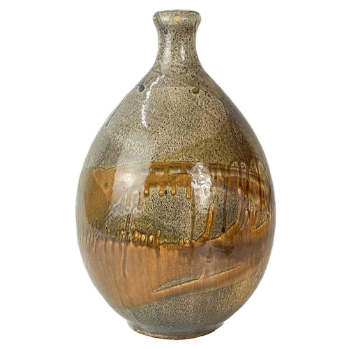 446 - A Briglin studio earthenware jug. Height 26cm; Together with two Tremaen pottery lamp base's, the la... 