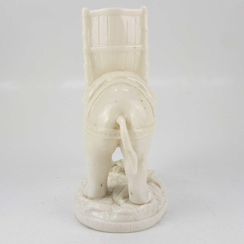 475 - A rare W H Goss white porcelain figure of an elephant with howdah. Impressed mark, height 15.5cm, to... 