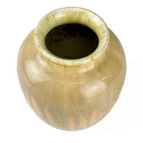 478 - A Ruskin pottery ovoid vase. In crystalline glaze with gold flecks, impressed Ruskin England 1932 ma... 