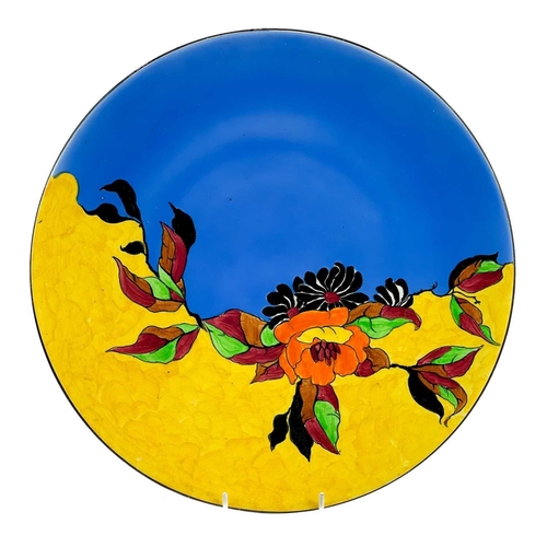 491 - A Wilkinson pottery Indian Summer pattern charger. Diameter 34cm together with a mid century Rooster... 