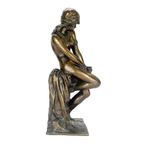 5 - An early 20th century bronze figure of Angelica chained to the rock. Height 43cm.