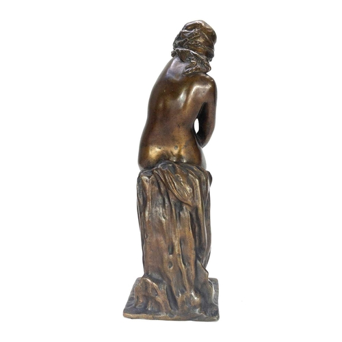 5 - An early 20th century bronze figure of Angelica chained to the rock. Height 43cm.