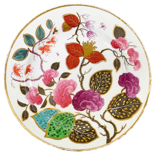 502 - Five Derby and English porcelain plates. Circa 1800-1820, including a Derby floral painted example, ... 