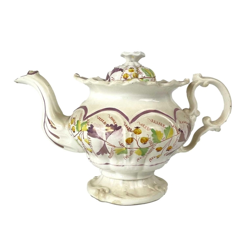 513 - A collection of nine assorted teapots. Including two Wedgwood SYP teapots and covers, pink lustre ex... 