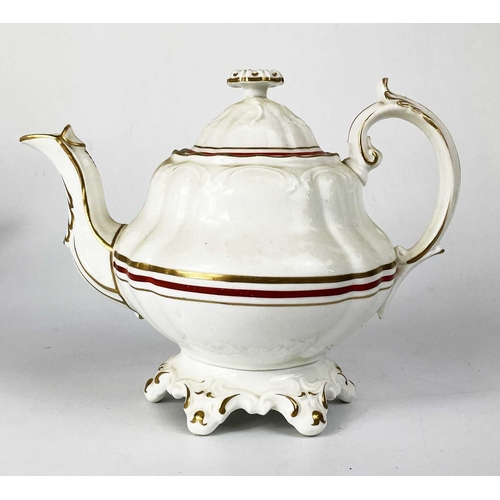 513 - A collection of nine assorted teapots. Including two Wedgwood SYP teapots and covers, pink lustre ex... 