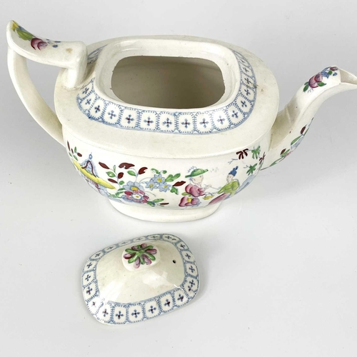 513 - A collection of nine assorted teapots. Including two Wedgwood SYP teapots and covers, pink lustre ex... 