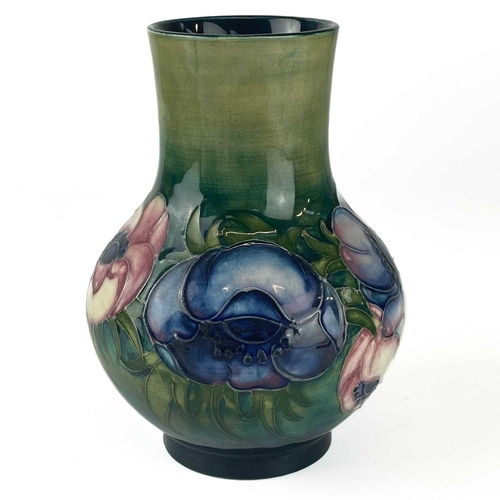 564 - A Moorcroft Pottery Anemone vase circa 1950s. Impressed marks, height 17cm.