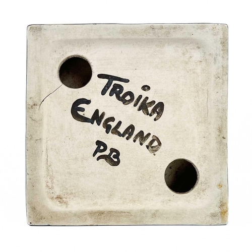 571 - A Troika pottery ashtray. Decorated in varying russet glazes, Penny Black's (active 1960s-1974) init... 