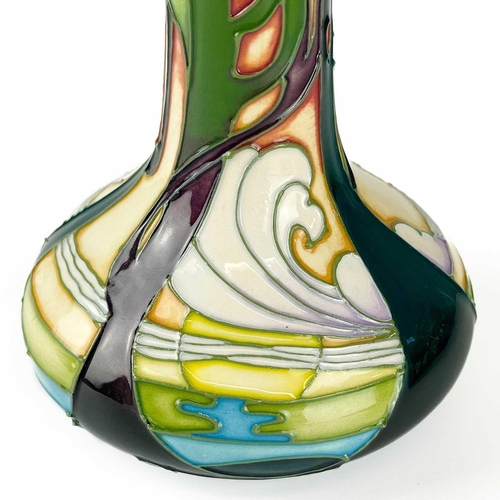 575 - Moorcroft Pottery New Dawn bottle vase by Emma Bossons. Signed and dated to base, height 21cm.