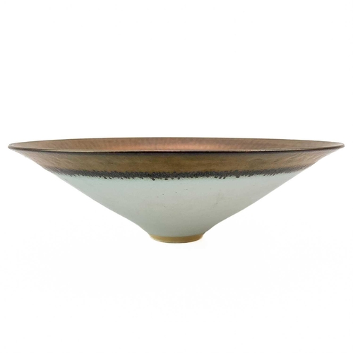 576 - Peter Wills (1955) Porcelain conical bowl, impressed marks diameter 23.5cm.