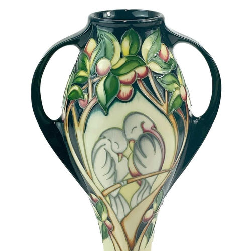 583 - A Moorcroft Pottery twin handled vase by Rachel Bishop. Little Early pattern, signed and dated 2007 ... 