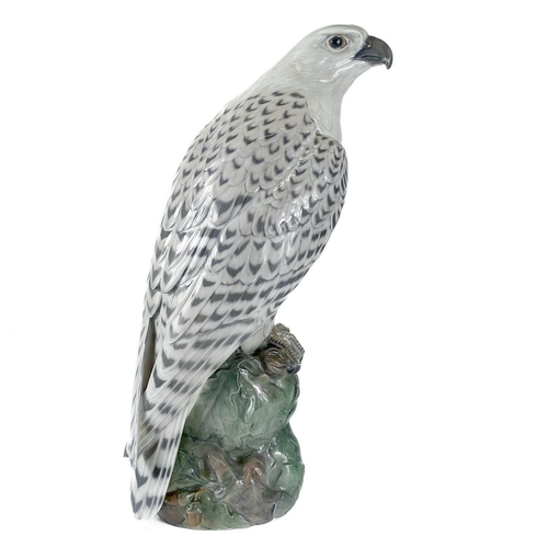 586 - A Royal Copenhagen porcelain figure of an Icelandic Falcon, Height 40cm, model number 1661.