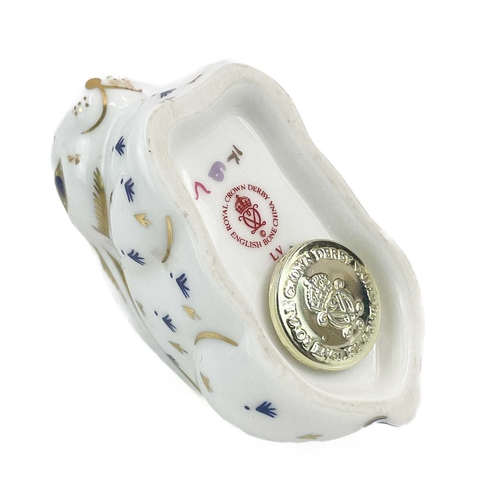 587 - A Royal Crown Derby porcelain Harbour Seal paperweight. With stopper, together with six other Royal ... 