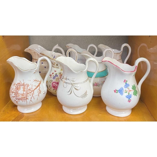 590 - A vast collection of approximately 95 milk and cream jugs. Mainly Victorian, in an array of shapes, ... 