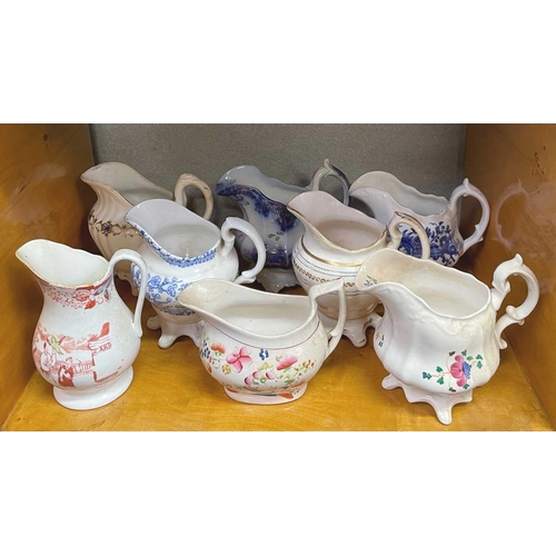 590 - A vast collection of approximately 95 milk and cream jugs. Mainly Victorian, in an array of shapes, ... 