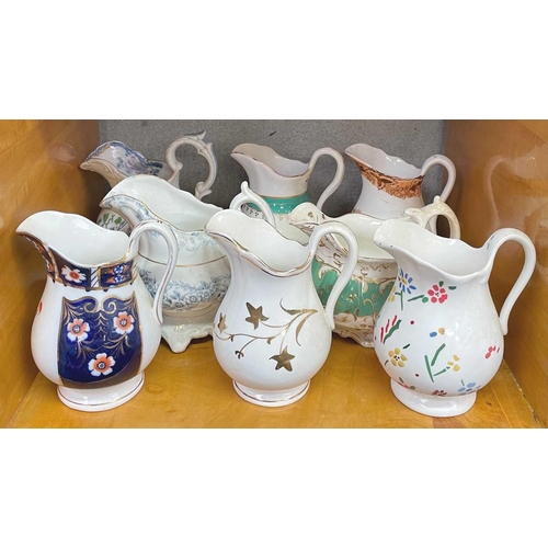 590 - A vast collection of approximately 95 milk and cream jugs. Mainly Victorian, in an array of shapes, ... 