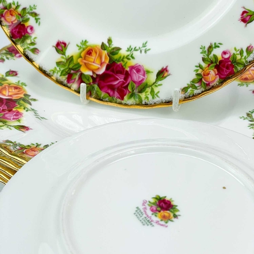 592 - Royal Albert Old Country Rose part service. Comprising: large oval meat platter, two vegetable turee... 