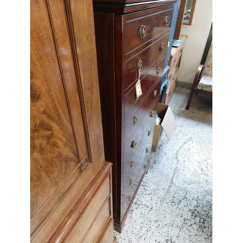 714 - An unusual late Victorian mahogany cupboard or low wardrobe. Fashioned as a tall straight front ches... 